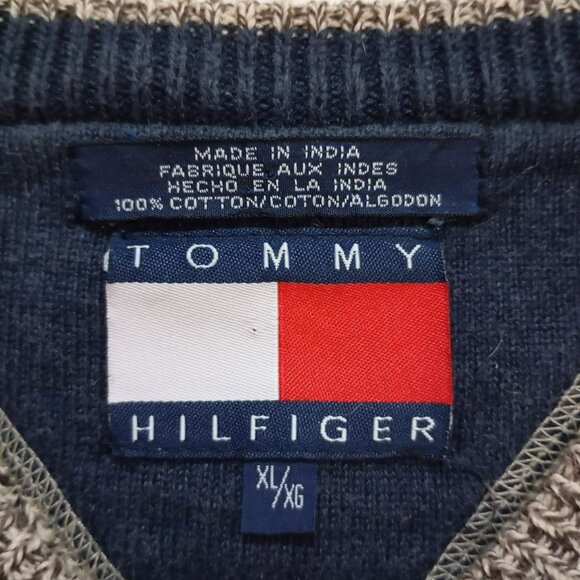 Tommy Hilfiger Mens XL Beige Crewneck Sweater 100% Cotton Made In India - Picture 2 of 15
